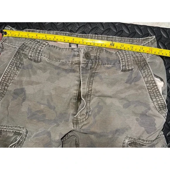 Urban Pipeline Mens Camo Cargo Pants 32x32 Green Brown Distressed Cotton Y2K - Picture 8 of 11